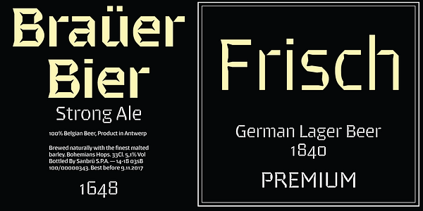 Card displaying Brevier typeface in various styles