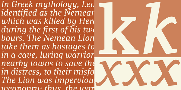 Card displaying Leo typeface in various styles