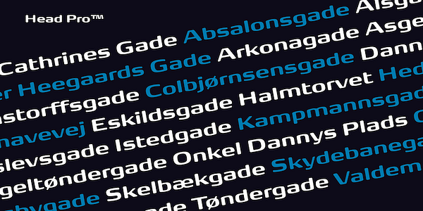 Card displaying FP Head typeface in various styles