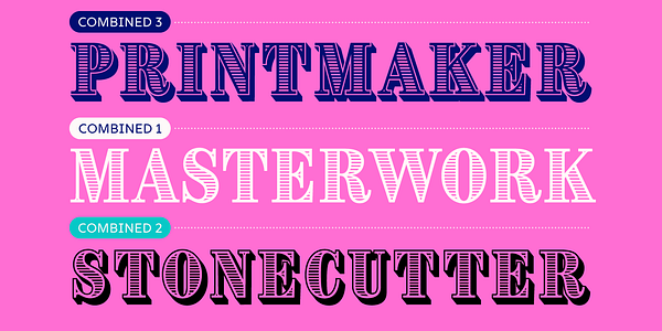 Card displaying Brim Narrow Combined typeface in various styles