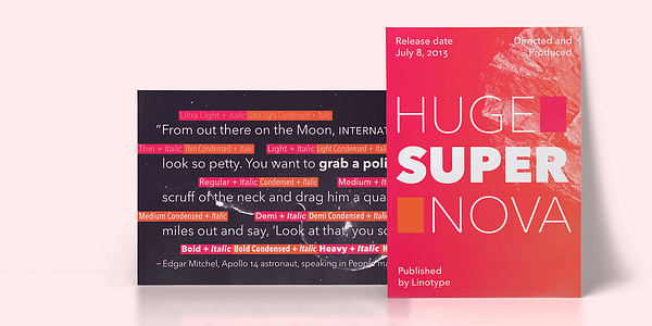 Card displaying Avenir Next typeface in various styles