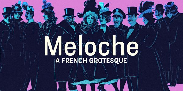 Card displaying Meloche typeface in various styles