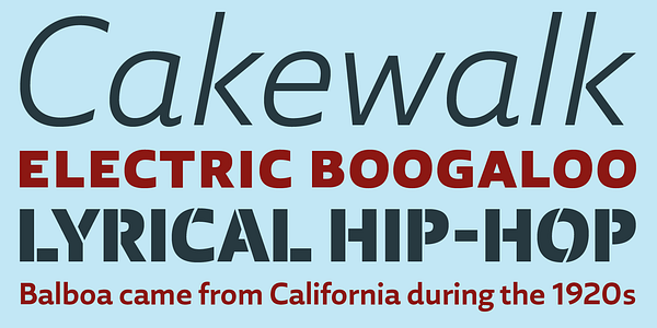 Card displaying Laski Sans typeface in various styles