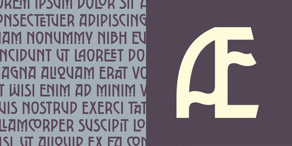 Card displaying Carilliantine typeface in various styles