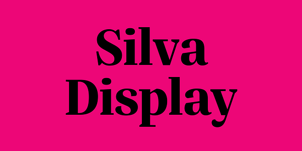 Card displaying Silva Display typeface in various styles