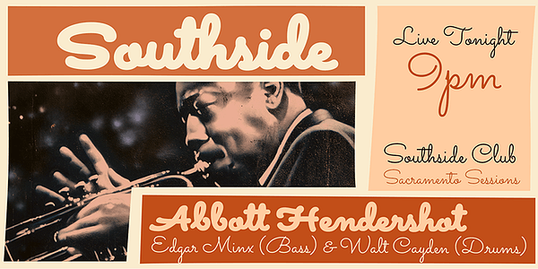 Card displaying Sacramento Pro typeface in various styles