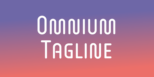 Card displaying Omnium Tagline typeface in various styles