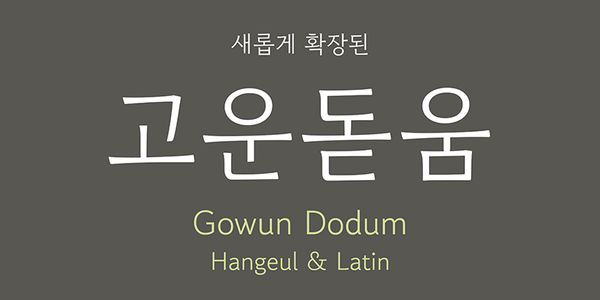 Card displaying Gowun Dodum typeface in various styles