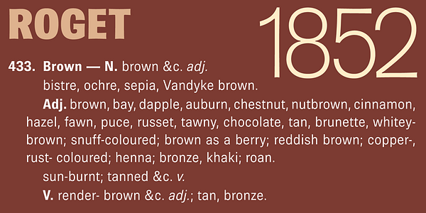 Card displaying Brown Pro typeface in various styles