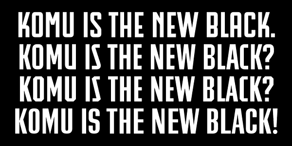 Card displaying Komu New typeface in various styles