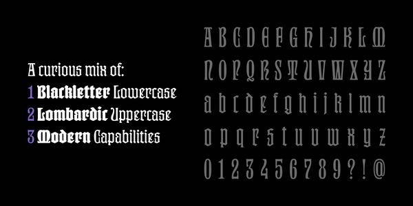 Card displaying AT Kyrios typeface in various styles