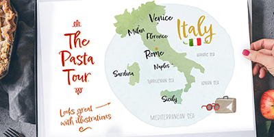 Card displaying Epicursive typeface in various styles