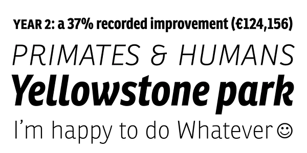 Card displaying Ronnia typeface in various styles