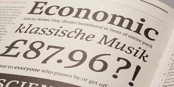 Card displaying Karmina typeface in various styles