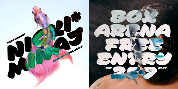 Card displaying PD Donut typeface in various styles