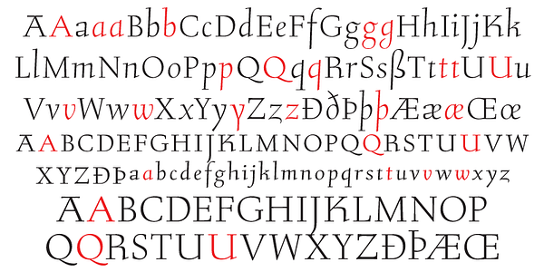 Card displaying Stern Pro typeface in various styles