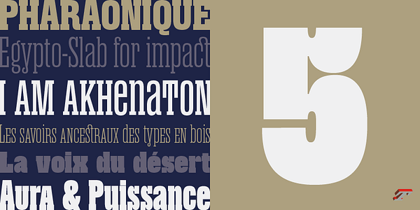 Card displaying Akhen Compressed typeface in various styles