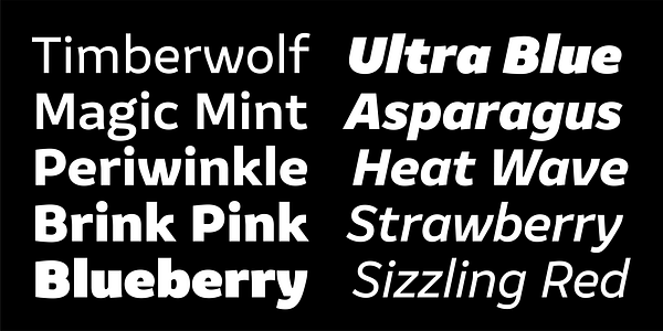 Card displaying Amifer typeface in various styles