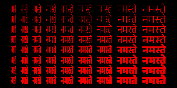 Card displaying Heading typeface in various styles