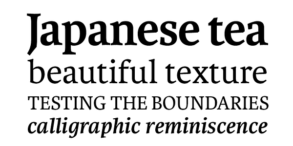 Card displaying Karmina typeface in various styles