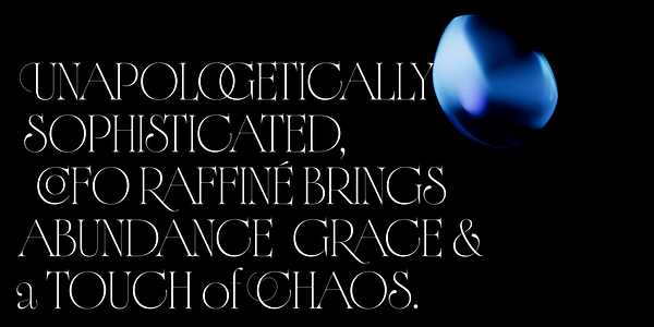 Card displaying CoFo Raffine typeface in various styles