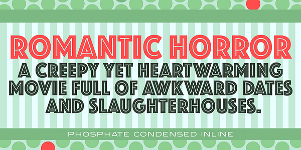 Card displaying Phosphate typeface in various styles