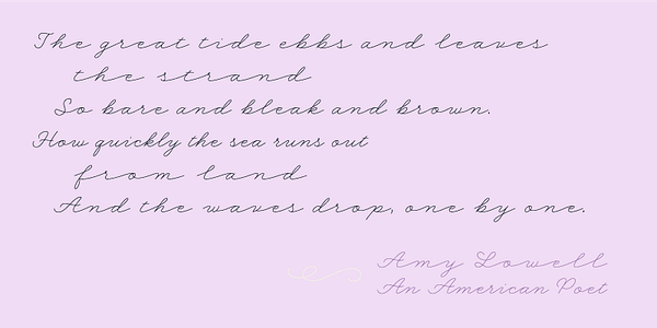 Card displaying Theodosia typeface in various styles