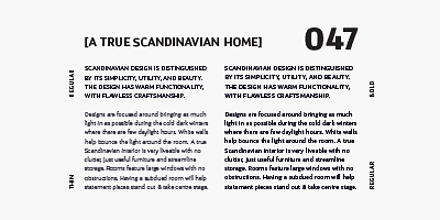 Card displaying Kandin typeface in various styles