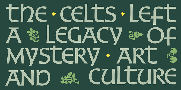 Card displaying Shamus typeface in various styles