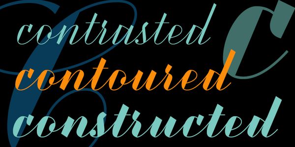 Card displaying Copperscript Variable typeface in various styles