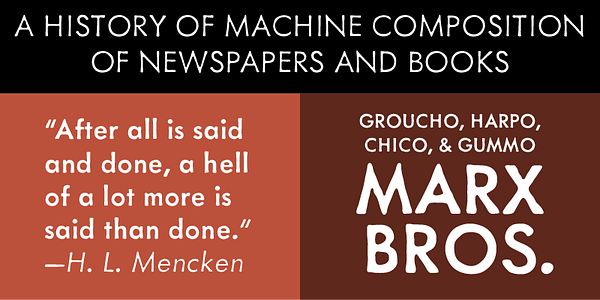 Card displaying Metallophile Sp8 typeface in various styles