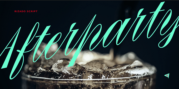 Card displaying Rizado Script typeface in various styles