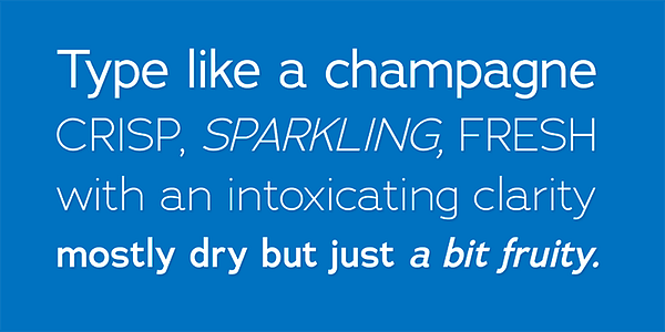 Card displaying Adrianna typeface in various styles