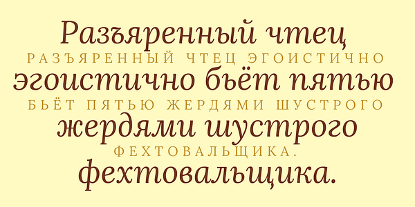 Card displaying Lora typeface in various styles