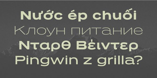 Card displaying Presicav typeface in various styles