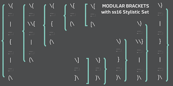 Card displaying MachoModular typeface in various styles