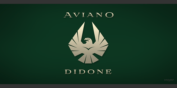 Card displaying Aviano Didone typeface in various styles