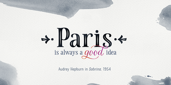 Card displaying La Parisienne typeface in various styles