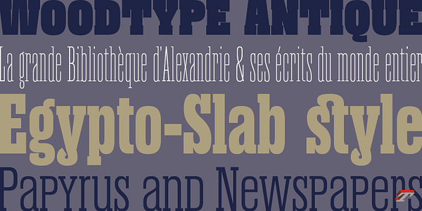 Card displaying Akhen Compressed typeface in various styles