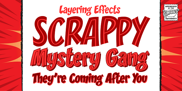 Card displaying CC Zoinks typeface in various styles