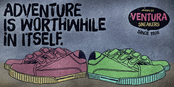 Card displaying Brush Up typeface in various styles