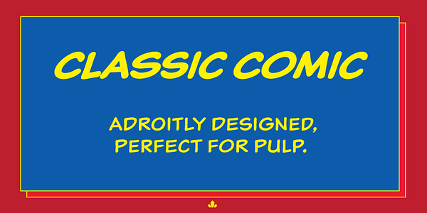 Card displaying Classic Comic typeface in various styles