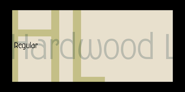 Card displaying Hardwood LP typeface in various styles