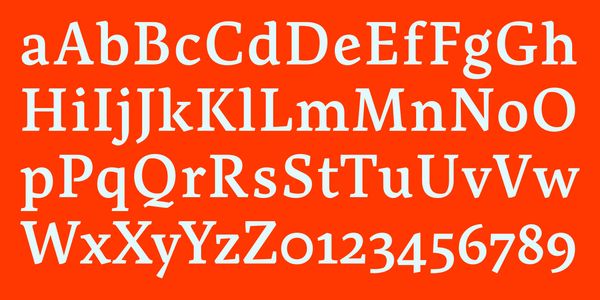 Card displaying Artigo typeface in various styles