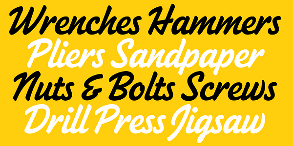 Card displaying Heckle Variable typeface in various styles