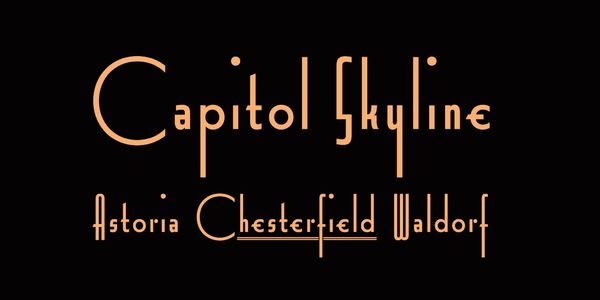 Card displaying Capitol typeface in various styles