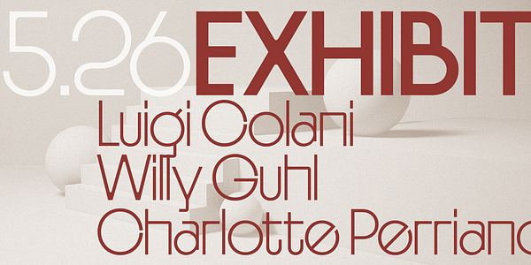 Card displaying Riant Display typeface in various styles