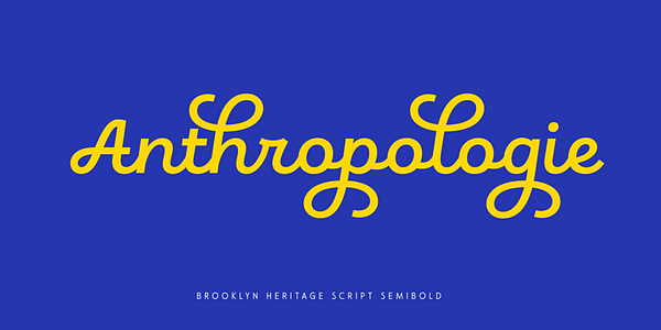 Tarjeta con el tipo de letra Brooklyn Heritage Script en varios estilos