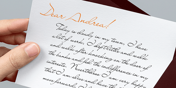 Card displaying Liana typeface in various styles