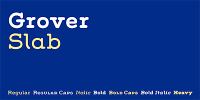 Card displaying Grover Slab typeface in various styles